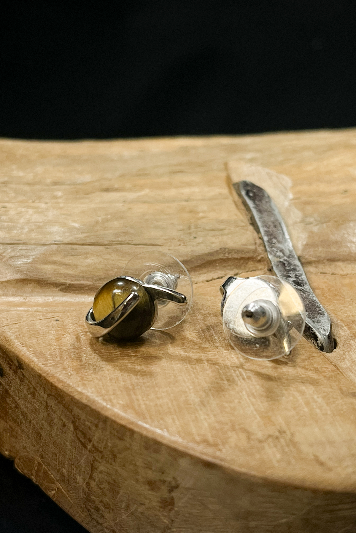 Kaplan Gözü Doğal Taş Küpe